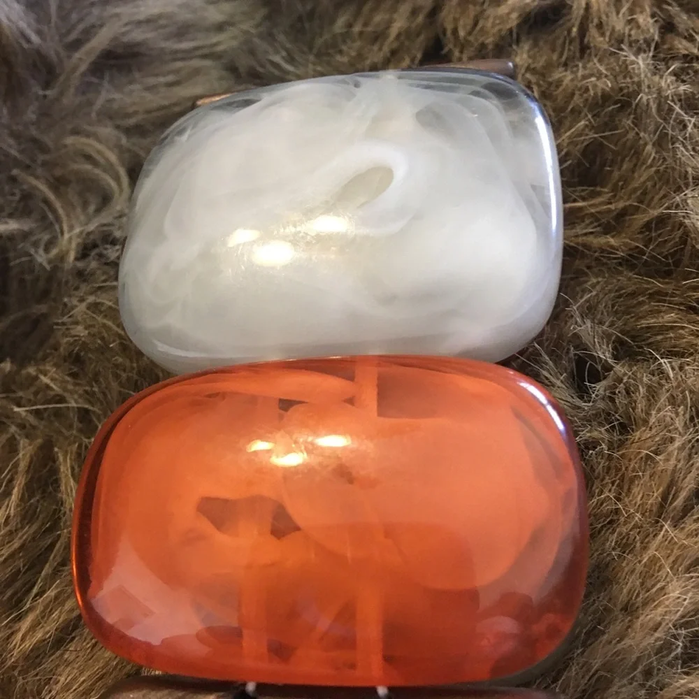 Chunky wood and resin stretch bracelet